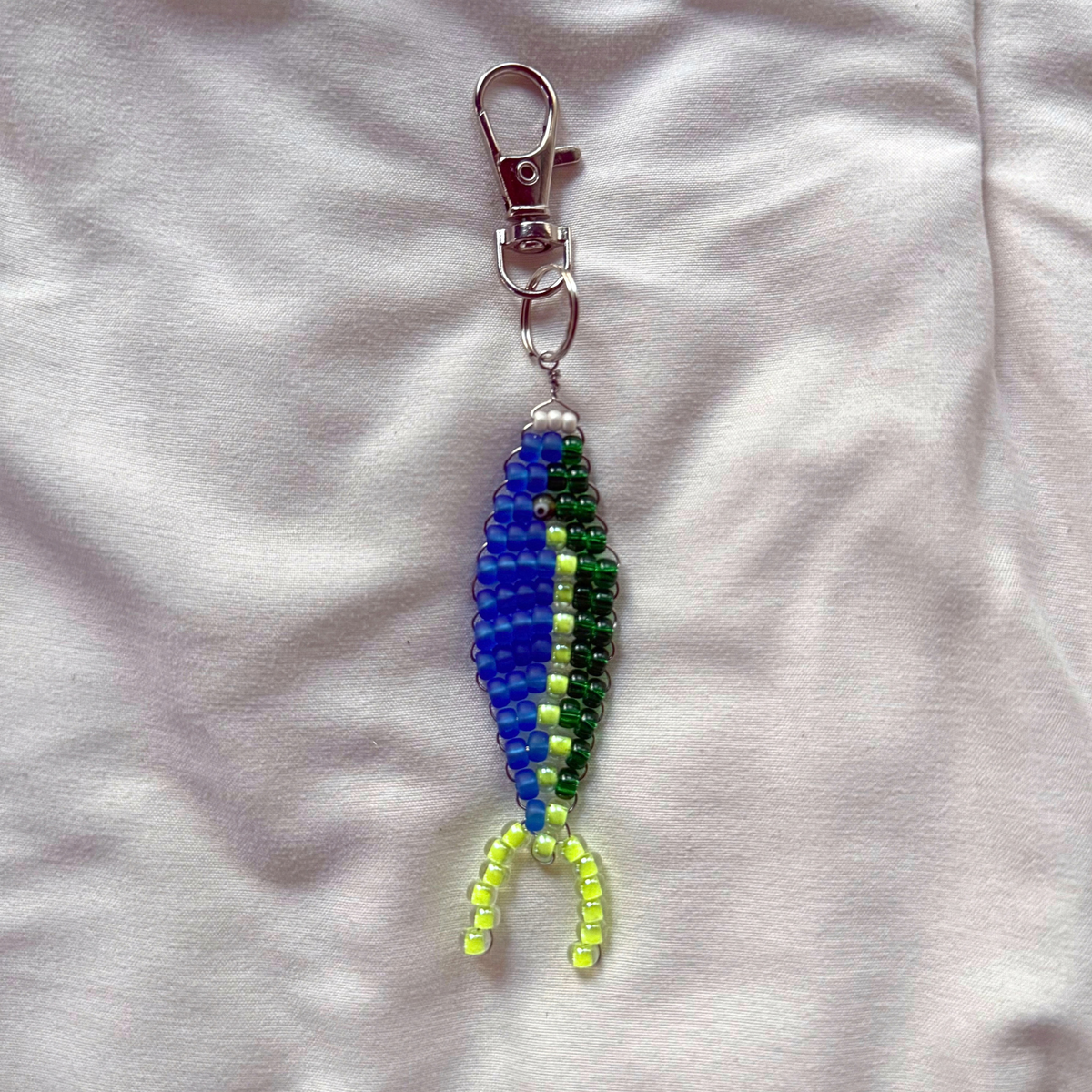 Peacock Cichlid Fish Keychain
